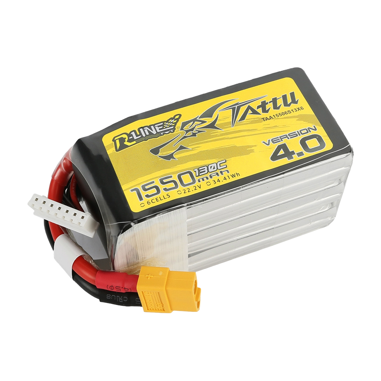 Tattu R-Line Version 4.0 1550mAh 22.2V 130C 6S1P Lipo Battery Pack With XT60 Plug - DroneDynamics.ca