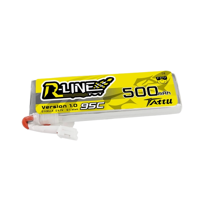 Tattu 500mAh 3.7V 95C 1S1P Lipo Battery Pack with JST-PHR Plug - DroneDynamics.ca