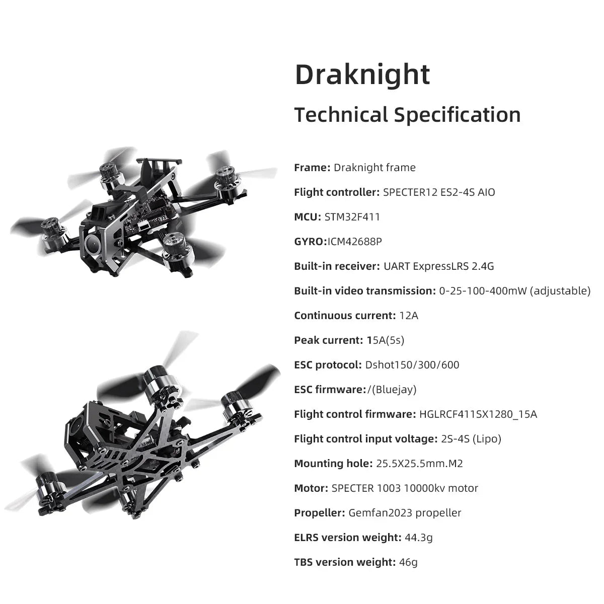 HGLRC Draknight 2" FPV Drone (ELRS BNF)
