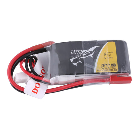 Tattu 800mAh 7.4V 45C 2S1P Lipo Battery Pack with JST-SYP Plug - DroneDynamics.ca