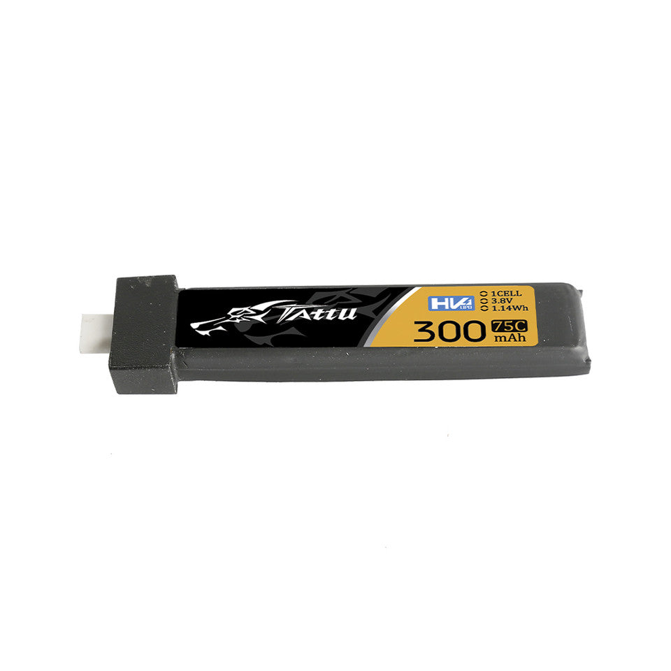 Tattu 1S 300mAh 75C 3.8V High Voltage Lipo Battery Pack with BT 2.0 Plug (5-Pack)