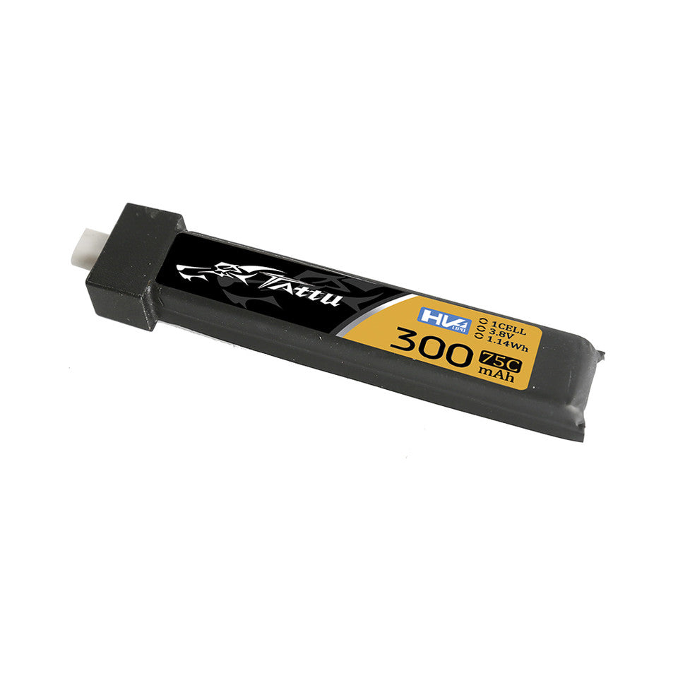 Tattu 1S 300mAh 75C 3.8V High Voltage Lipo Battery Pack with BT 2.0 Plug (5-Pack)