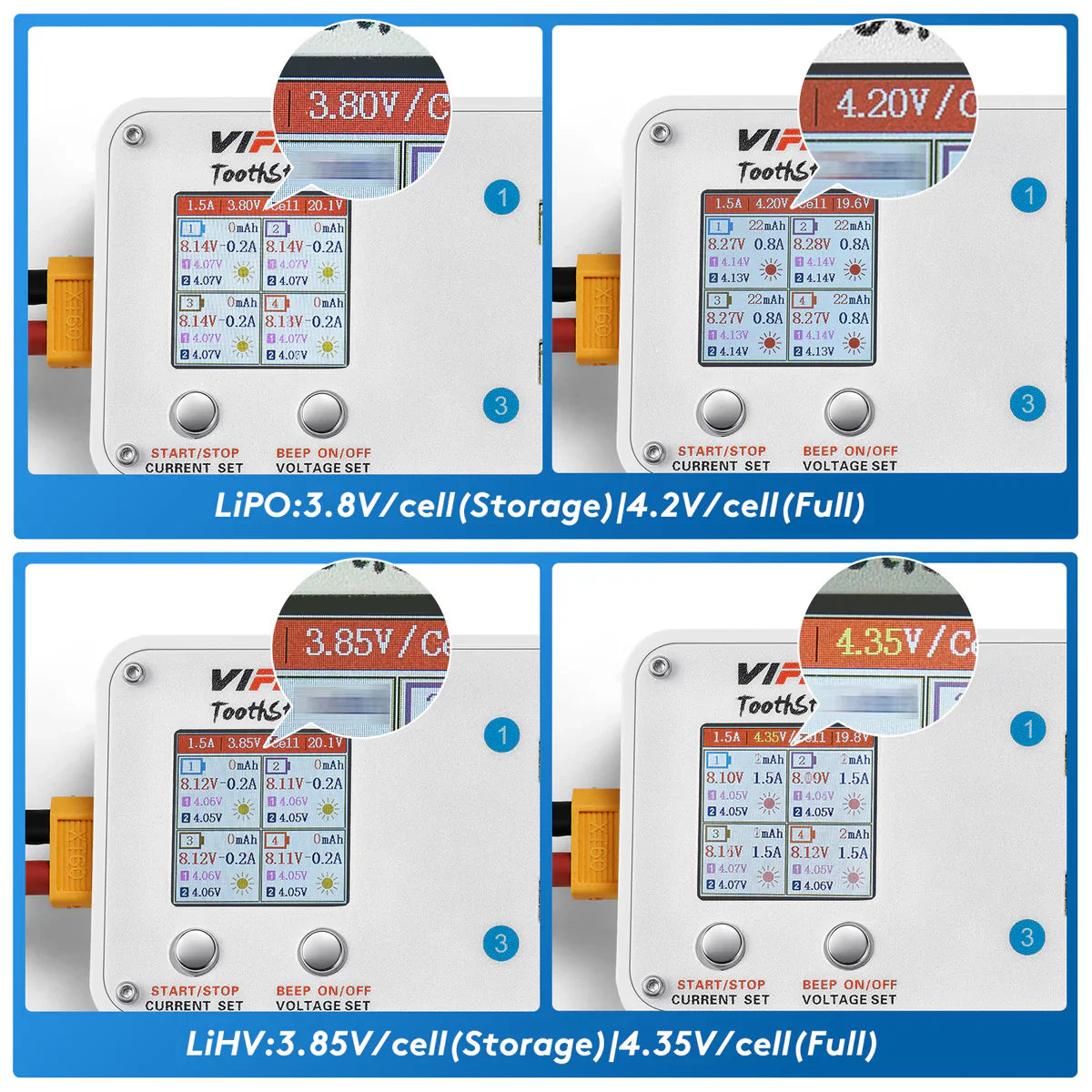 VIFLY ToothStor 2S Balance Charger (4-Port)