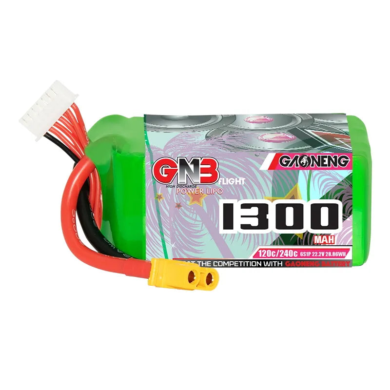 GNB 6S 22.2V 1300mAh 120C XT60 LiPo Battery