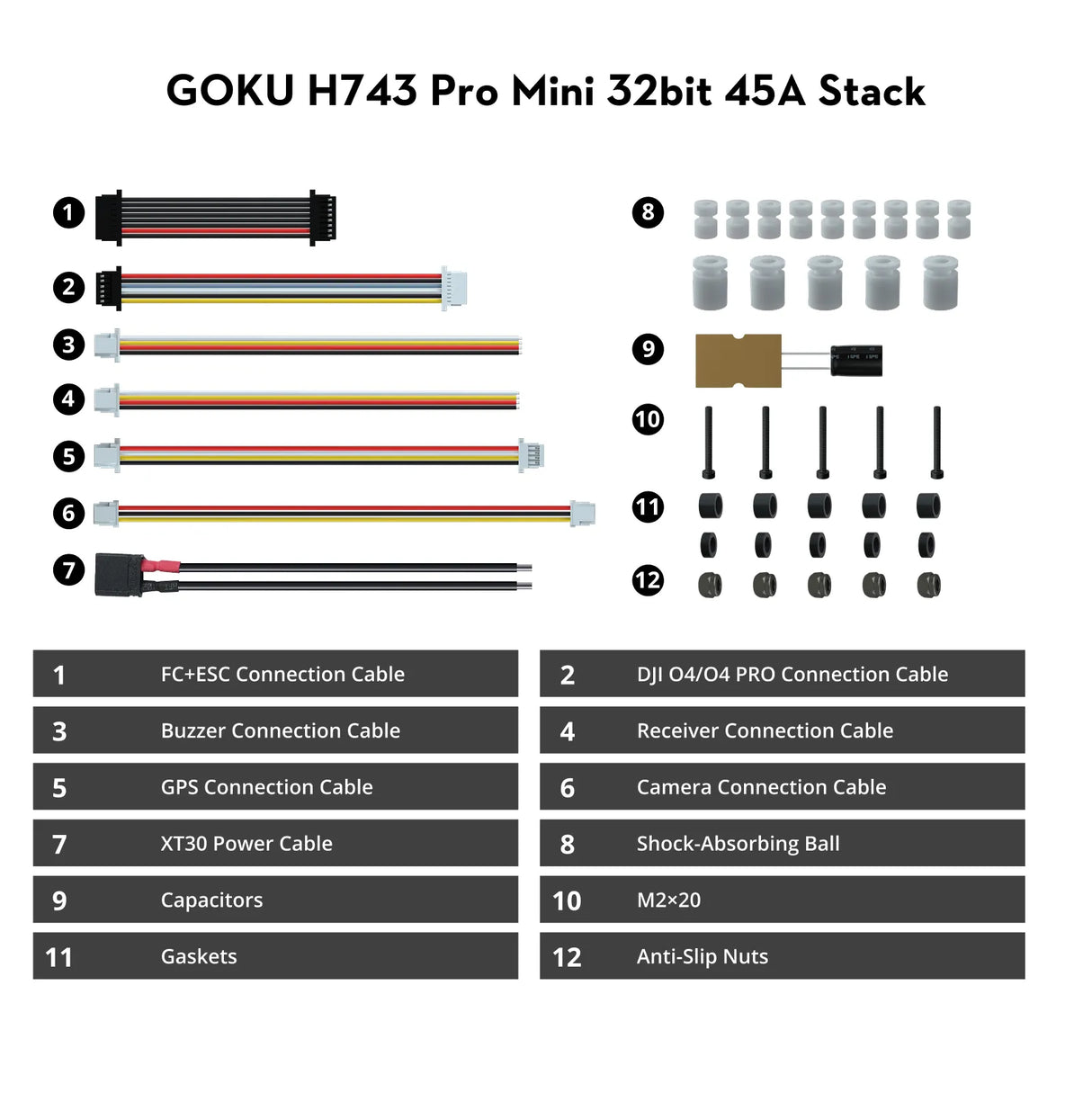 Flywoo GOKU H743 PRO Mini 45A 32Bit 128K 20*20 Stack P&P O4/O4 Pro