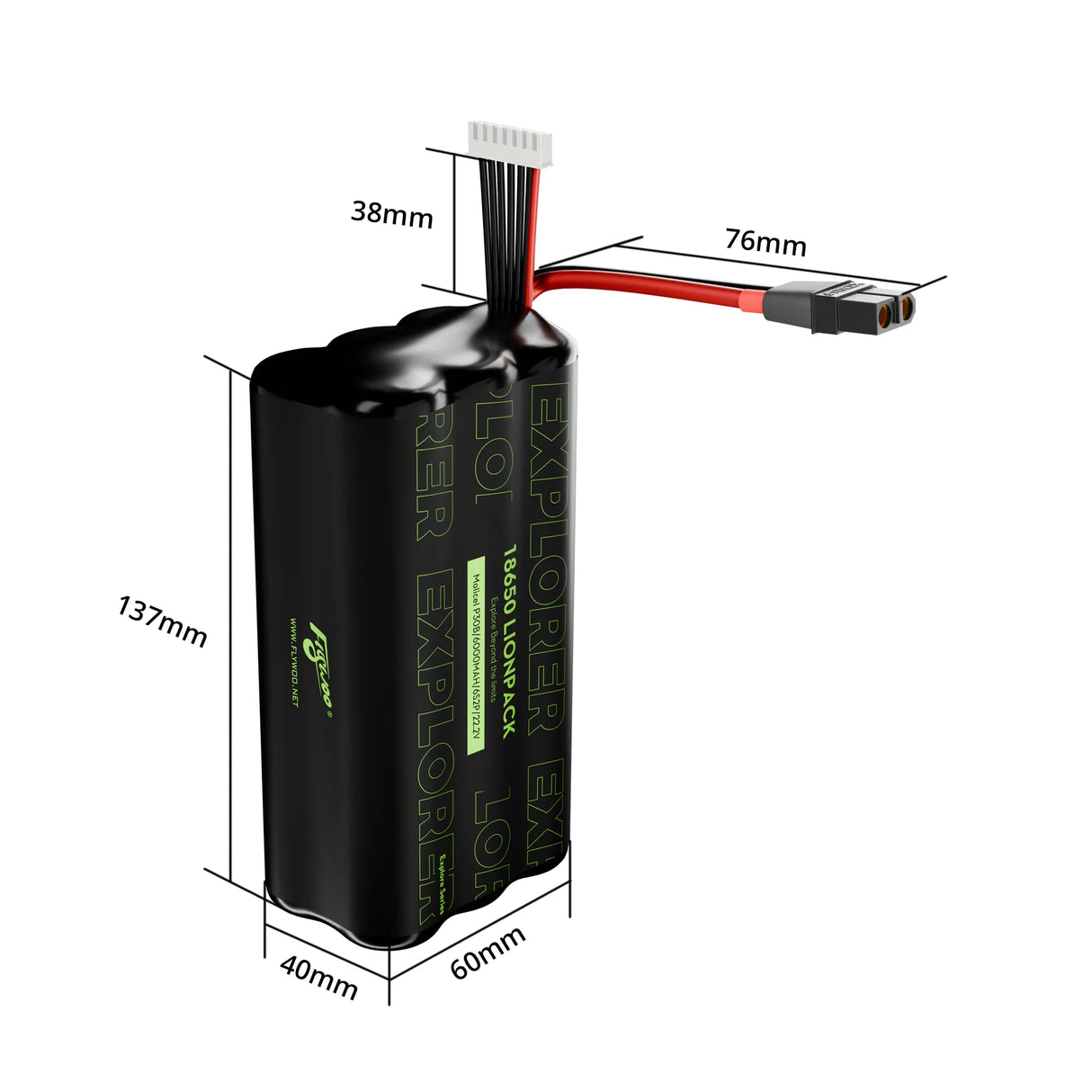 Flywoo Explorer Molicell P30B 18650 6S2P 6000mAh Lionpack Battery