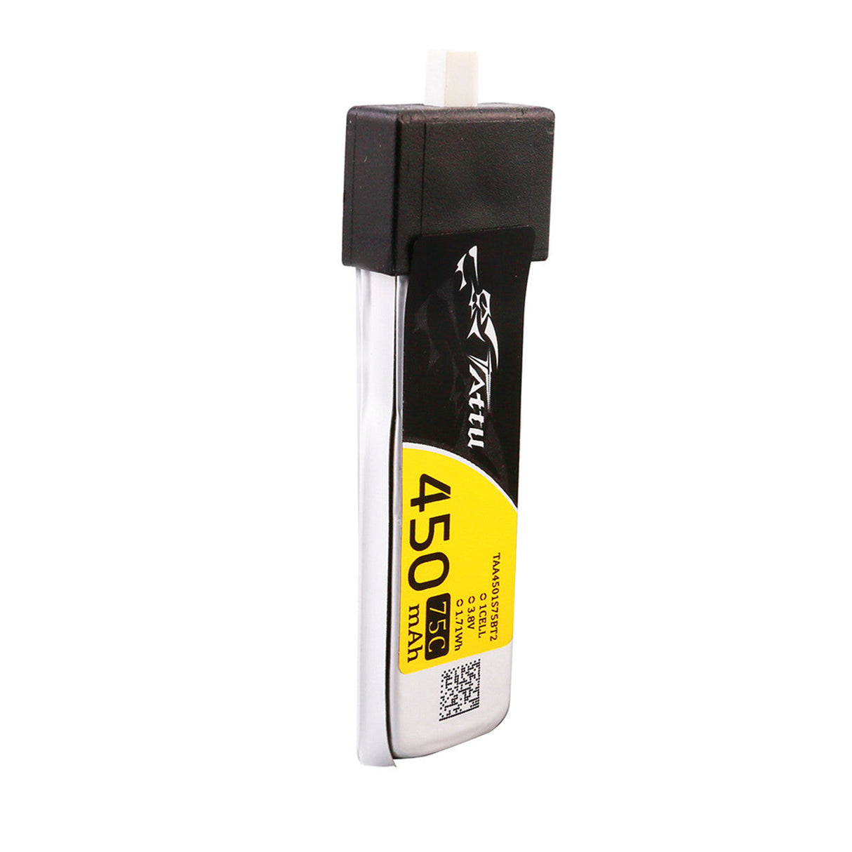 Tattu 450mAh 1S 75C 3.8V High Voltage Lipo Battery Pack with BT 2.0 Plug (5-Pack)