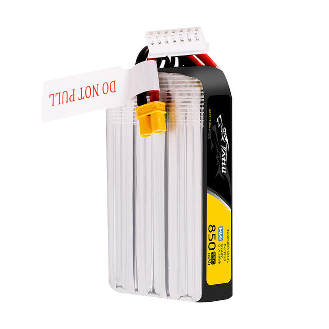 Tattu 850mAh 6S 95C22.8V HV Lipo Battery Long Pack with XT30 Plug