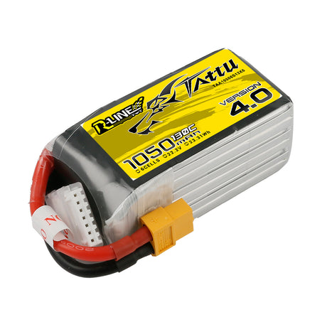 Tattu R-Line Version 4.0 1050mAh 22.2V 130C 6S1P Lipo Battery Pack with XT60 Plug - DroneDynamics.ca