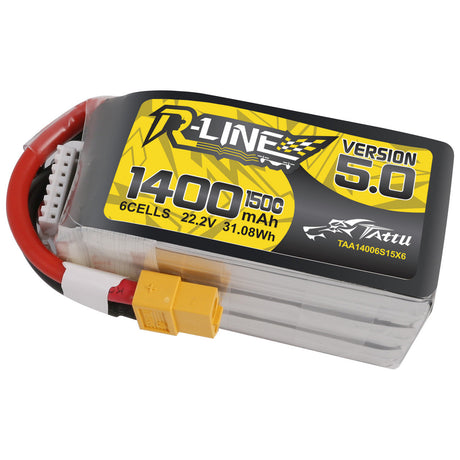 TATTU R-LINE V5.0 1400MAH 6S 150C LIPO XT60 - DroneDynamics.ca