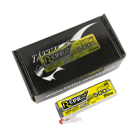 Tattu 500mAh 3.7V 95C 1S1P Lipo Battery Pack with JST-PHR Plug - DroneDynamics.ca