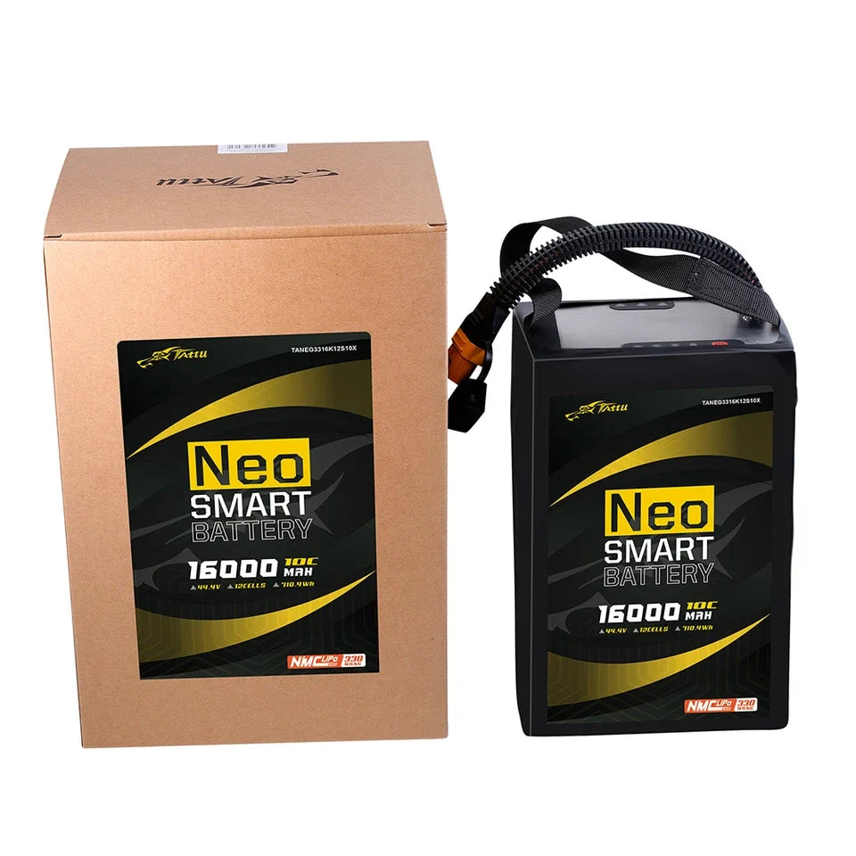 Tattu 16000mAh 12S 10C 44.4V Smart Lipo Battery | AS150U-F Plug | NEO Compact