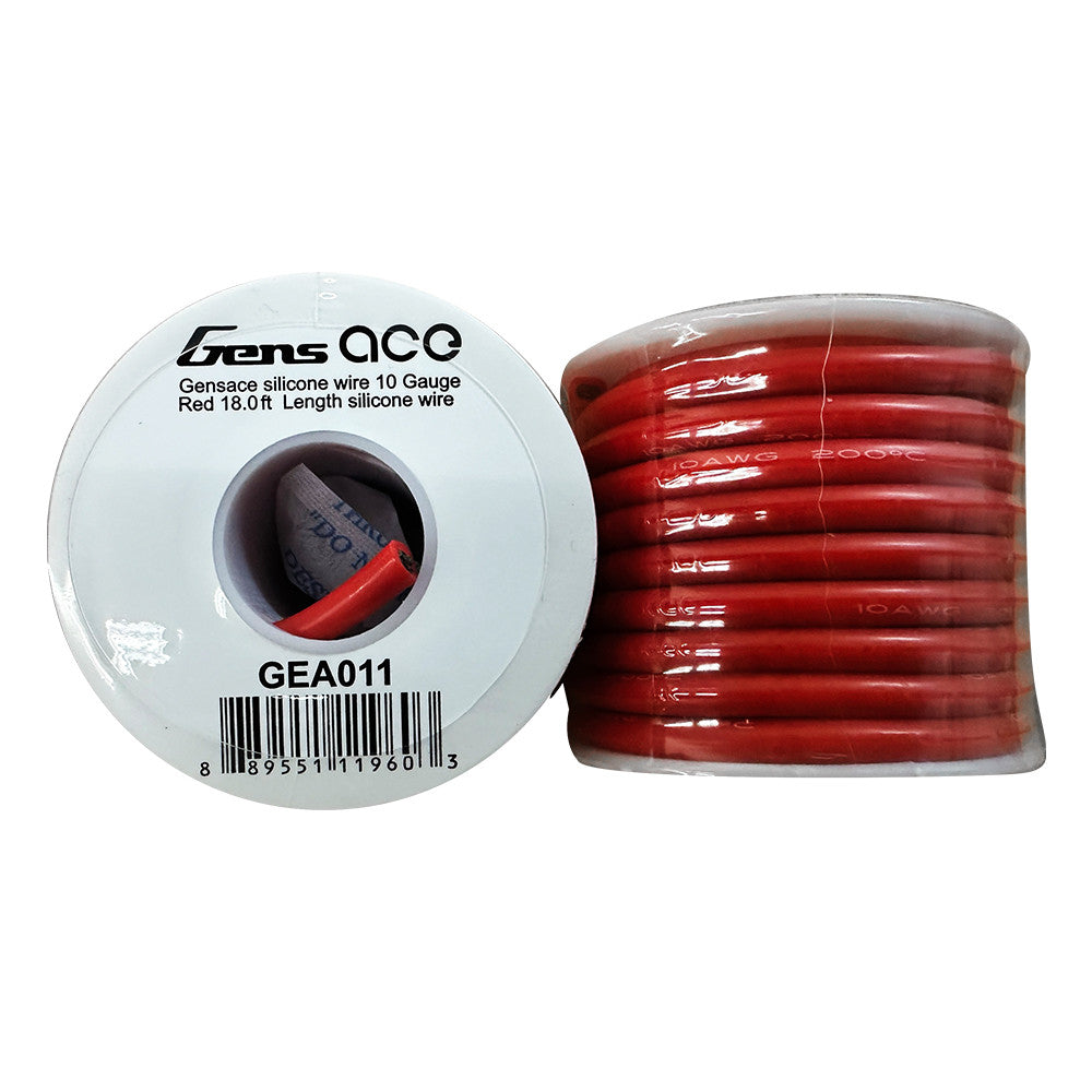 GensAce Silicone Wire 10 Gauge Red 18.04ft Length Silicone Wire