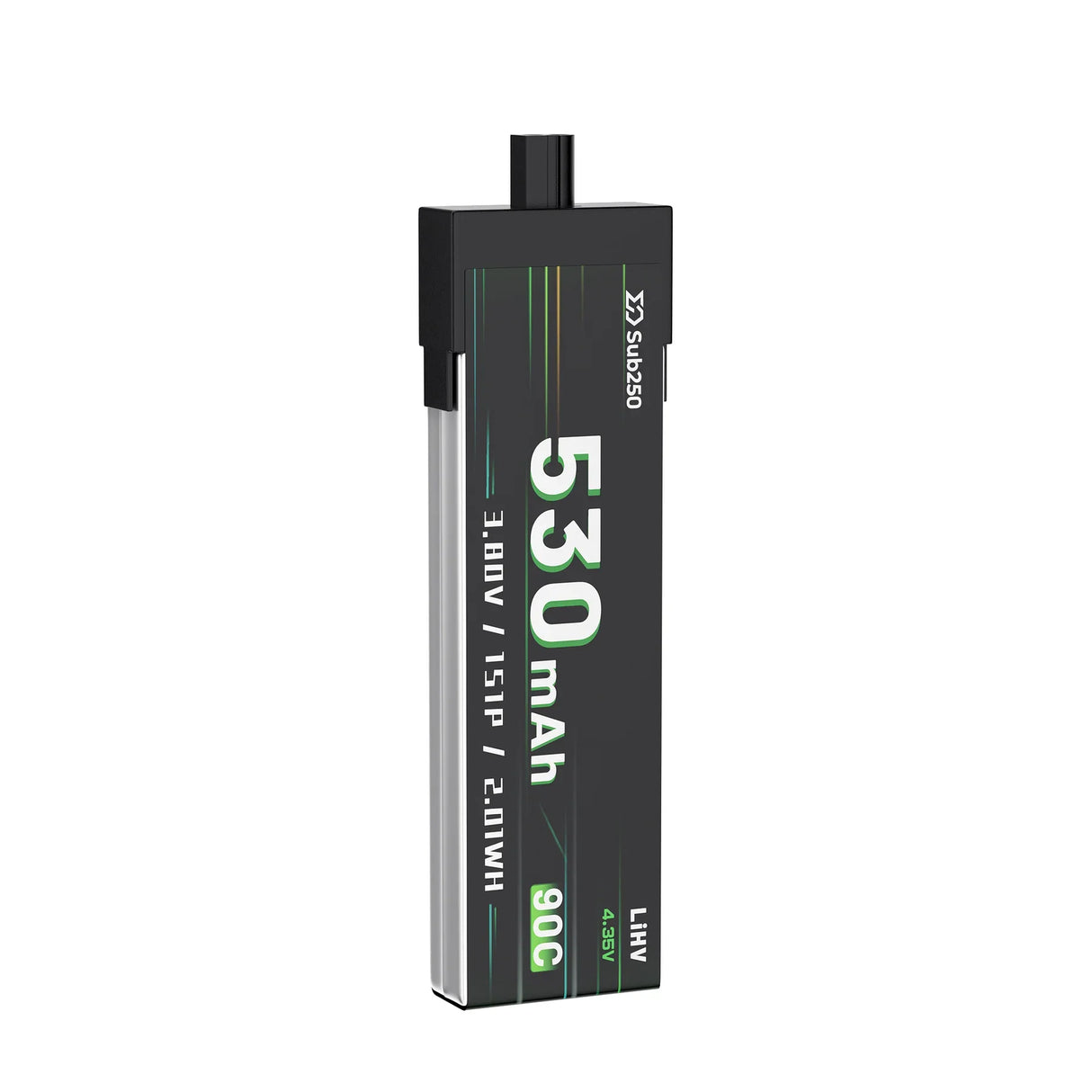 Sub250 1S 530mAh 90C Battery A30 for whoopfly16/Nanofly20 (2-Pack)