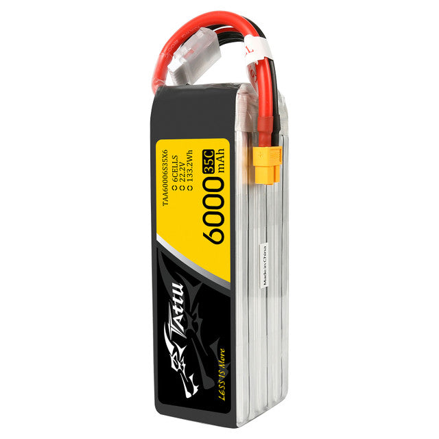 Batterie Lipo Tattu 6S 6000mAh 35C 22.2V avec prise XT60