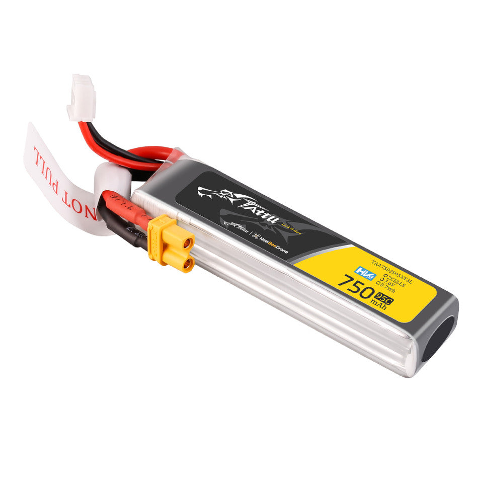 Tattu 750mAh 2S 95C 7.6V R-Line HV Lipo Battery Pack with XT30 Plug