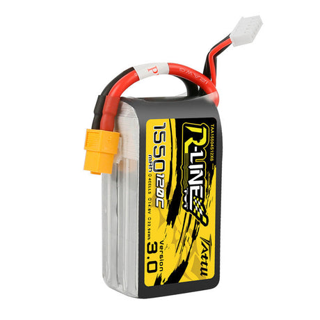 Tattu R-Line Version 3.0 1550mAh 14.8V 120C 4S1P Lipo Battery Pack with XT60 Plug - DroneDynamics.ca