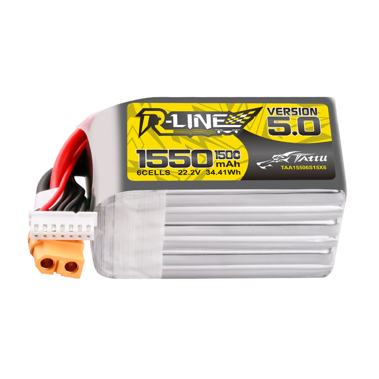 Tattu R-Line Version 5.0 1550mAh 6S 150C 22.2V Lipo Battery Pack With XT60 Plug