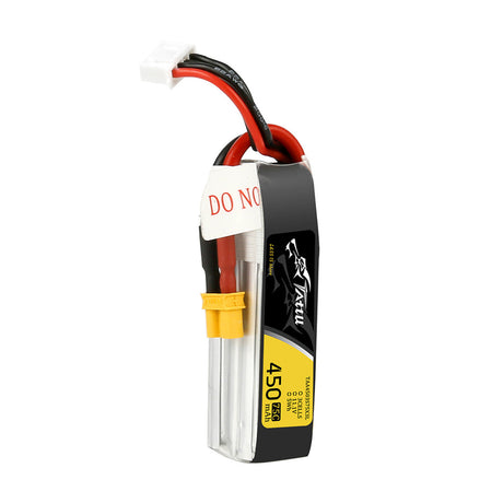 Tattu 450mAh 3S 11.1V 75C Lipo Battery Pack With XT30 Plug - Long Size For H Frame - DroneDynamics.ca