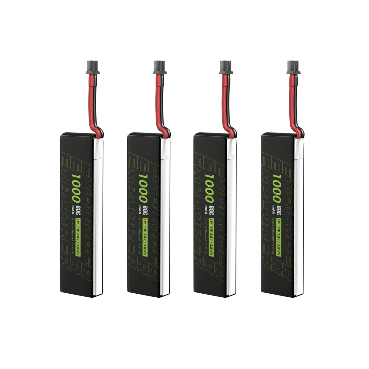 Flywoo Explorer 1S 1000mAh 80C LiHV V2 A30 Plug (4-Pack)
