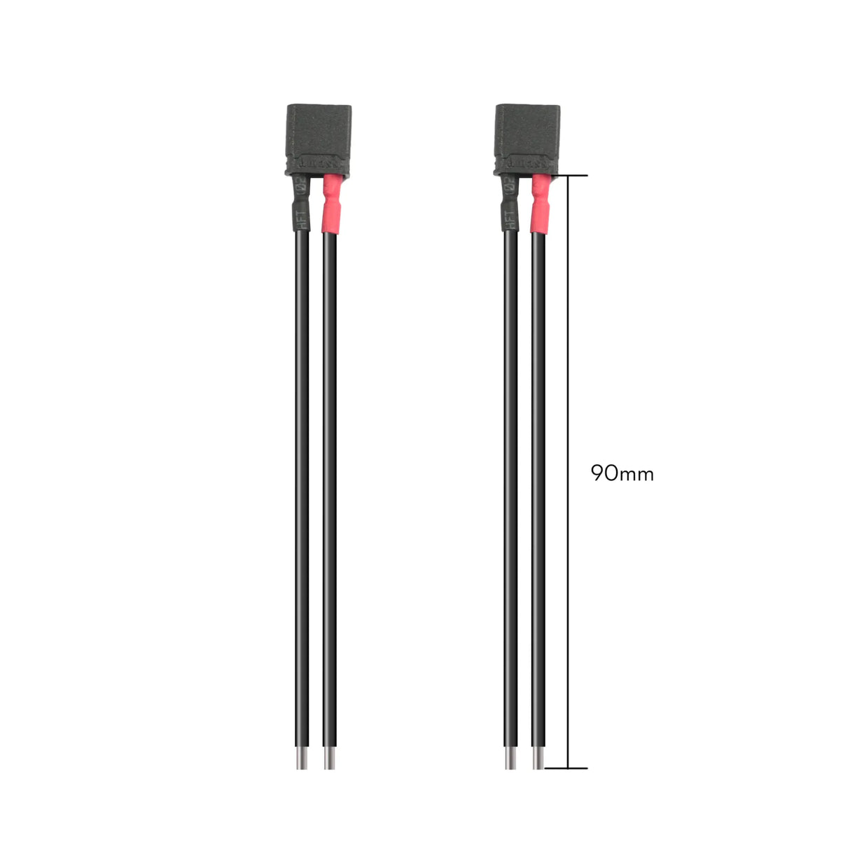 Flywoo Black XT30U 90mm 18AWG Male for Drone (2-Pack)
