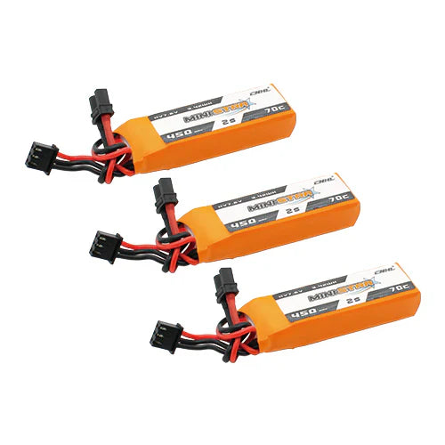 CNHL  LiHV MiniStar HV 450mAh 7.6V 2S 70C Lipo Battery With XT30U (3-Pack)