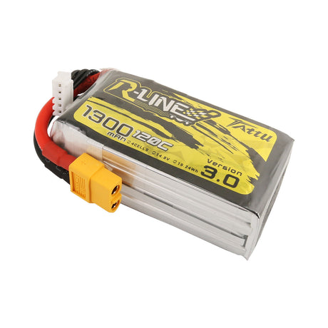 Tattu R-Line Version 3.0 1300mAh 14.8V 120C 4S1P Lipo Battery Pack with XT60 Plug - DroneDynamics.ca