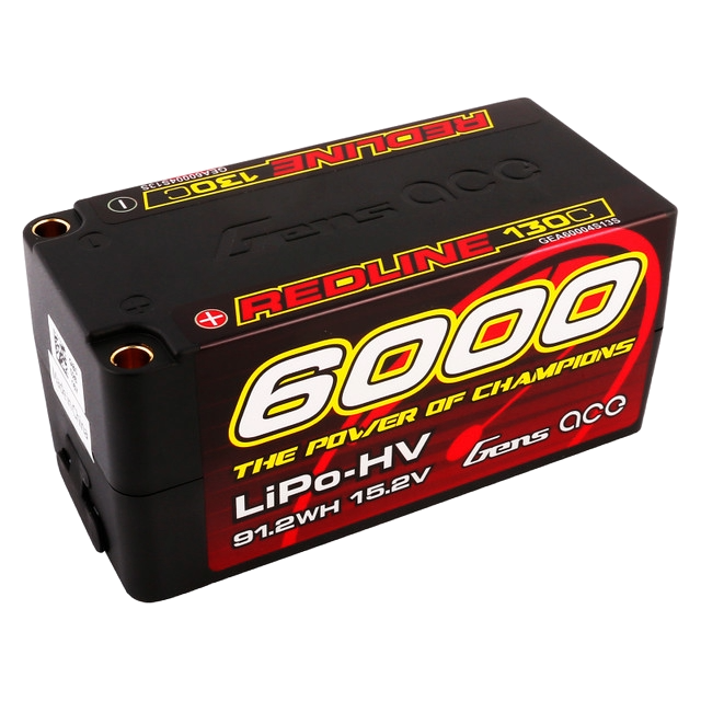 Gens Ace 6000mAh 4S2P 130C 15.2V HardCase HV Redline Series Lipo Battery