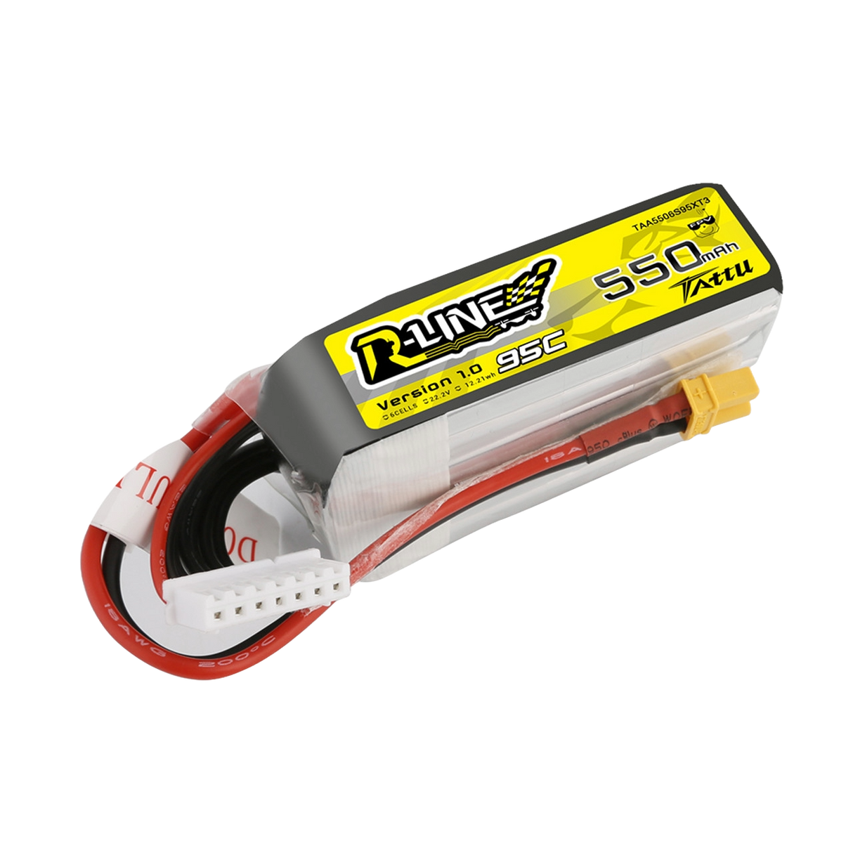 Batterie Lipo Tattu 550mAh 6S 95C 22.2V R-Line avec prise XT30