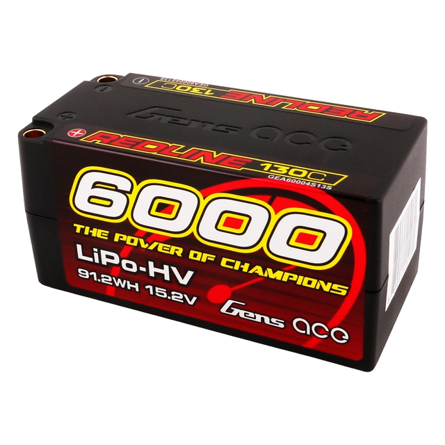 Batterie Lipo Gens Ace 6000mAh 4S2P 130C 15.2V HardCase HV Redline Series