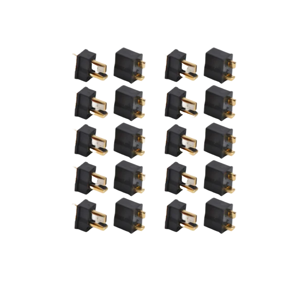 Micro Deans T-Shape Deans Connectors (10x Male 10x Female) - DroneDynamics.ca