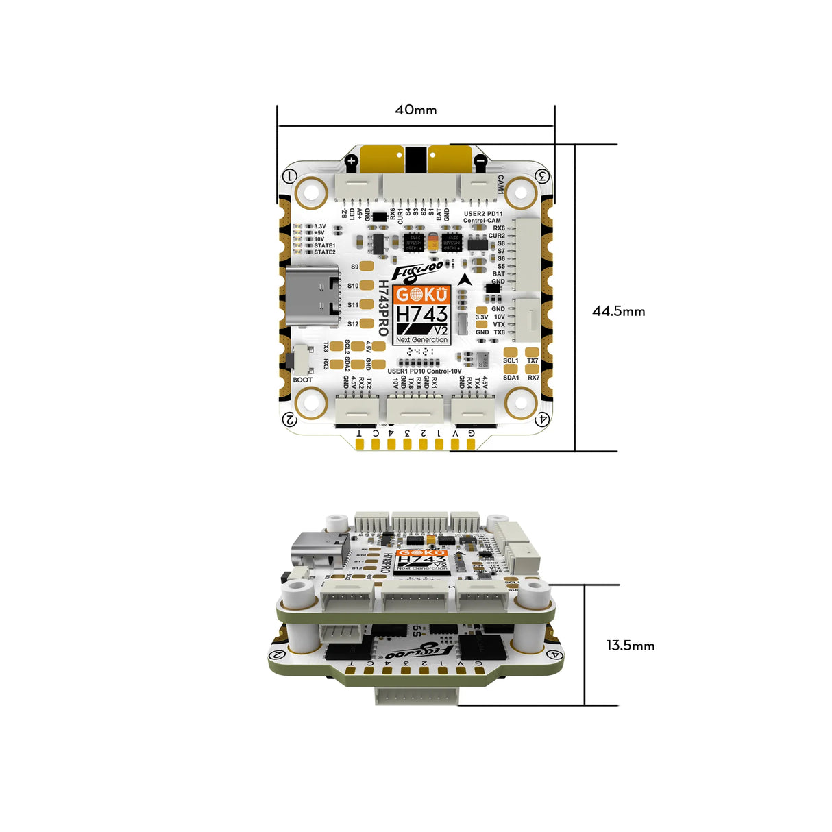Flywoo GOKU H743 PRO 55A 32Bit 128K 30*30 Stack O4 / O4 Pro Plug N Play Support