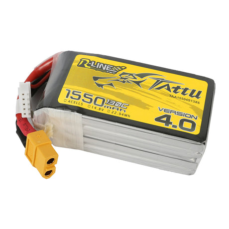 Tattu R-Line Version 4.0 1550mAh 14.8V 130C 4S1P - DroneDynamics.ca