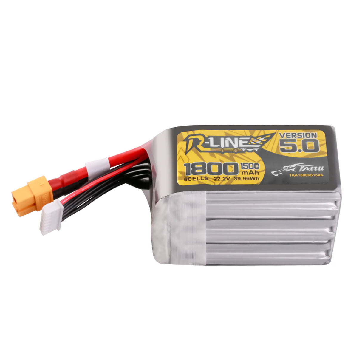 Tattu R-Line Version 5.0 1800mAh 6S 150C 22.2V Lipo Battery Pack With XT60 Plug