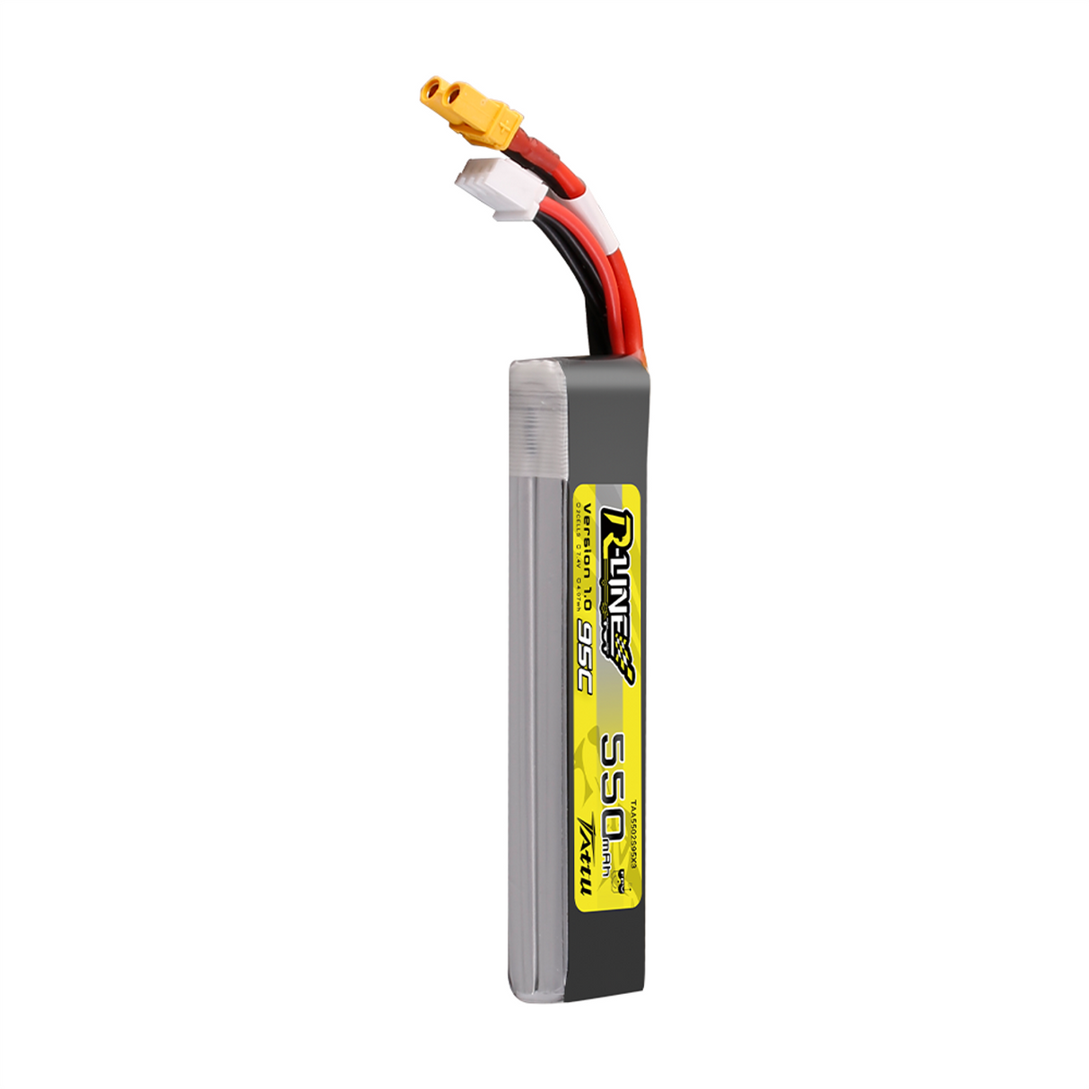 Tattu 550mAh 2S 7.4V R-Line Lipo Battery Long Pack with XT30 Plug