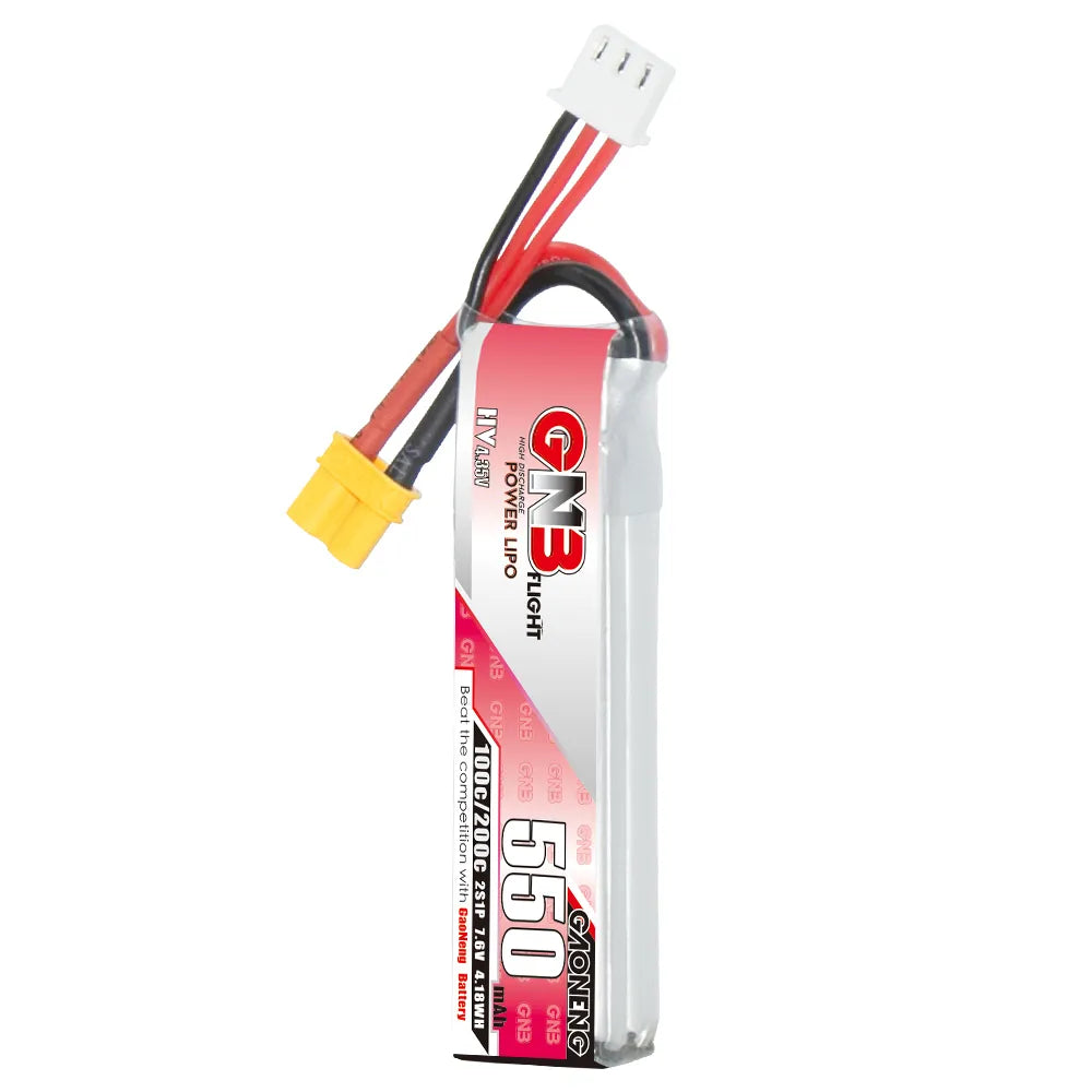 GNB LiHV 2S 7.6V 550mAh 100C XT30 LiPo Battery Long Type