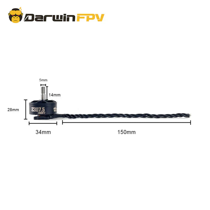DarwinFPV 2307.5 V2 Seawater-Proof Motor (4-Pack) - DroneDynamics.ca