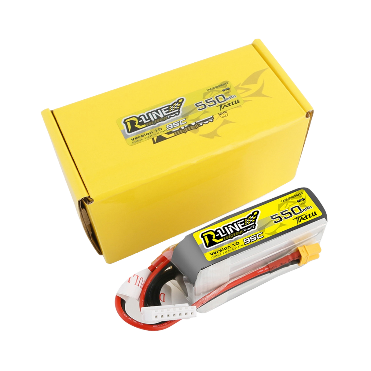 Batterie Lipo Tattu 550mAh 6S 95C 22.2V R-Line avec prise XT30