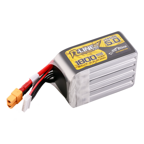 Tattu R-Line Version 5.0 1800mAh 6S 150C 22.2V Lipo Battery Pack With XT60 Plug