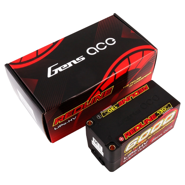 Batterie Lipo Gens Ace 6000mAh 4S2P 130C 15.2V HardCase HV Redline Series