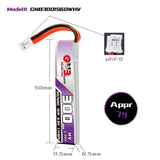 GNB LiHV 1S 3.8V 300mAh 60C PH2.0 Cabled LiPo Battery