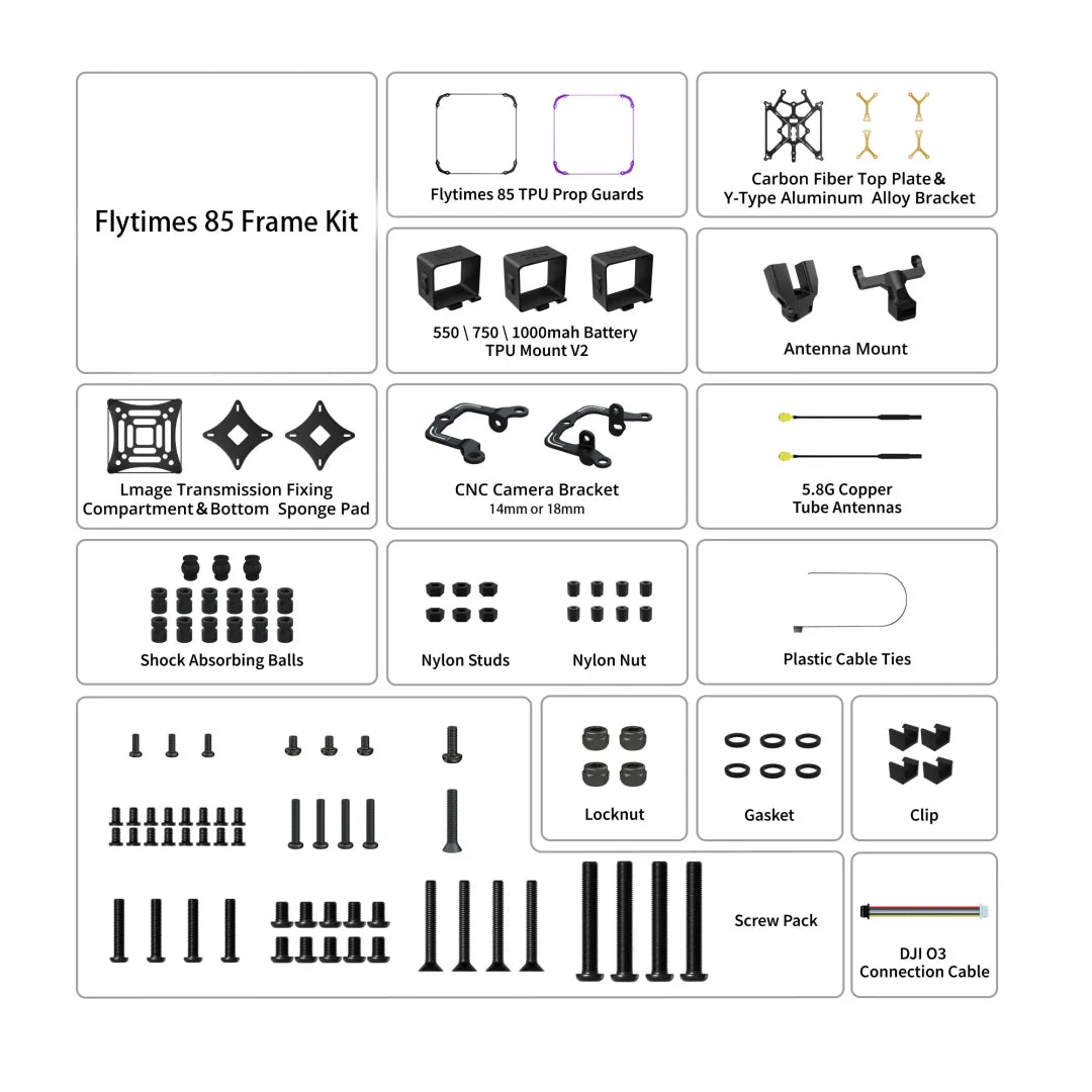 Flywoo Flytimes 85 Frame Kit O3 Lite