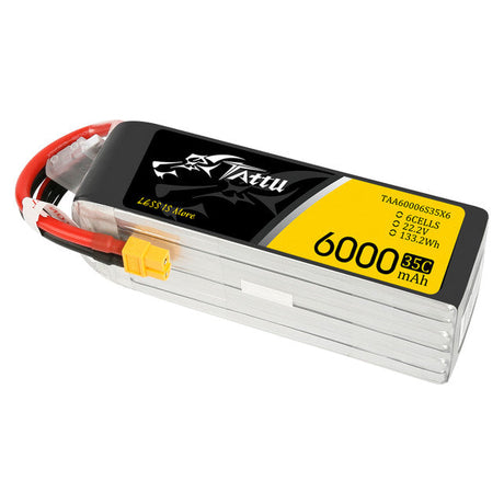 Tattu 6S 6000mAh 35C 22.2V Lipo Battery Pack With XT60 Plug