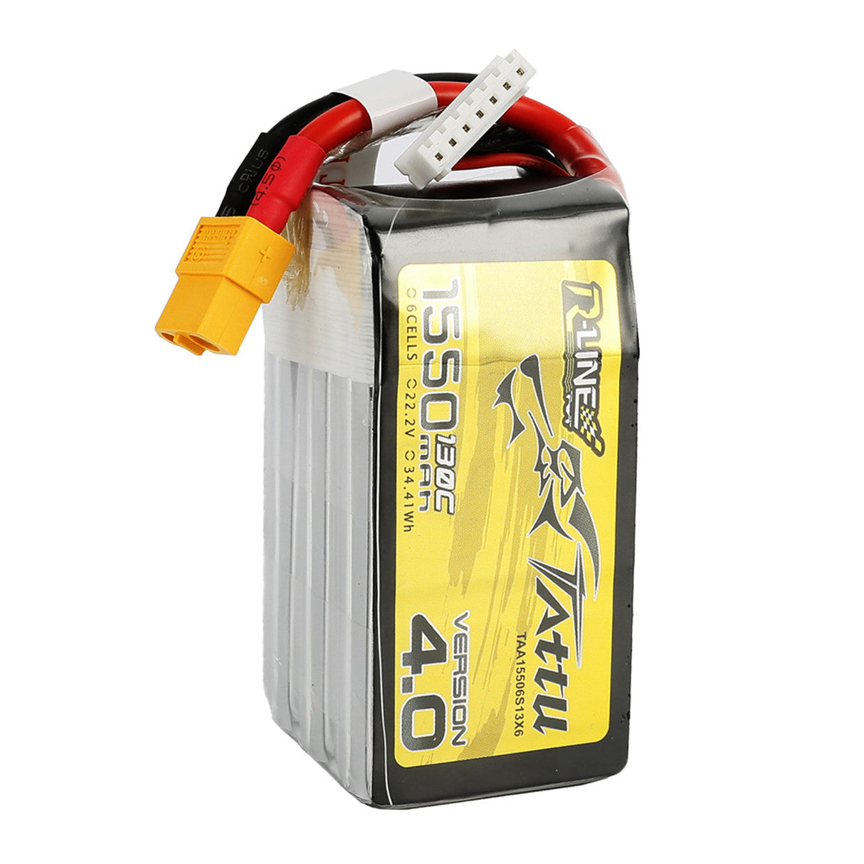 Tattu R-Line Version 4.0 1550mAh 22.2V 130C 6S1P Lipo Battery Pack With XT60 Plug - DroneDynamics.ca