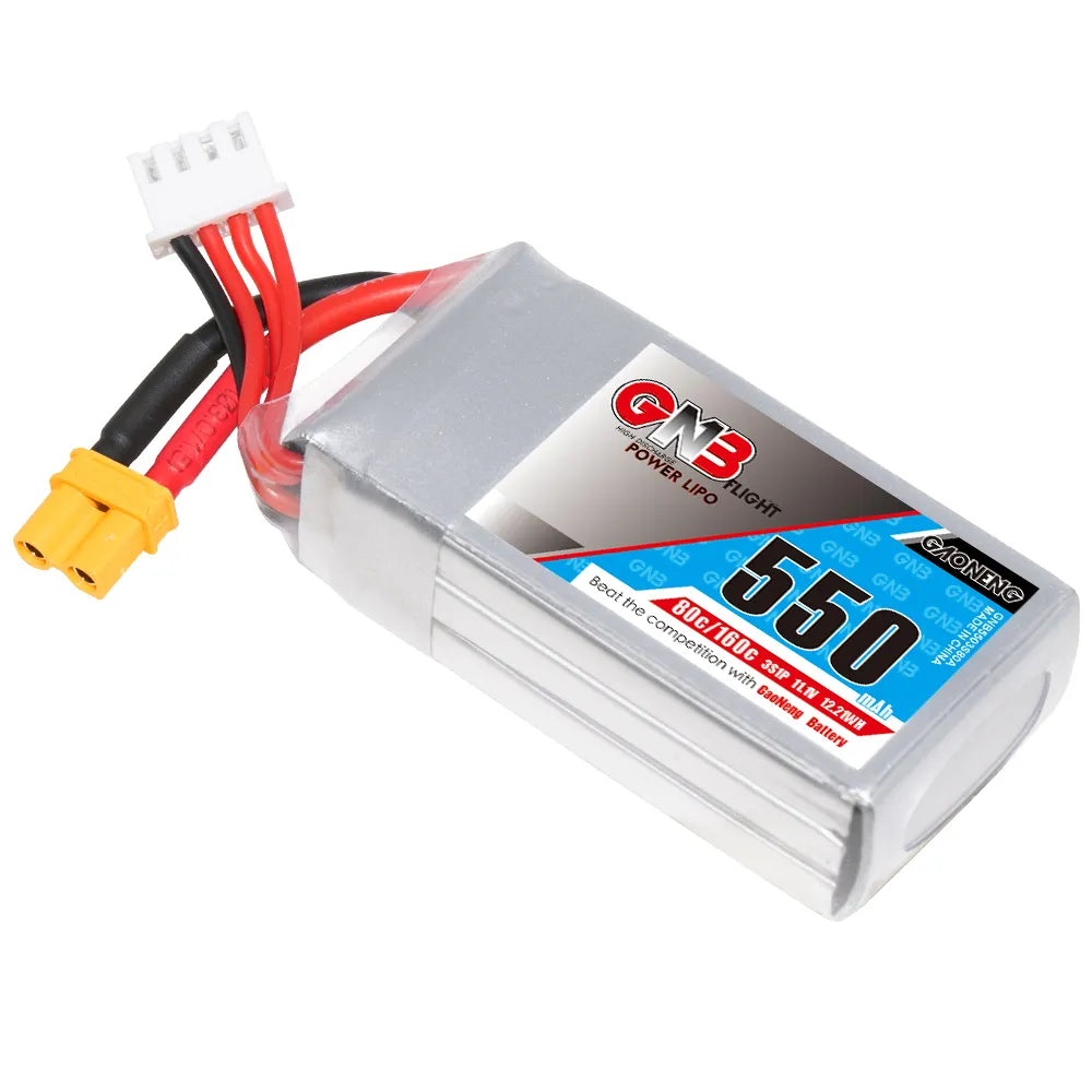 GNB 3S 11.1V 550mAh 80C XT30 LiPo Battery