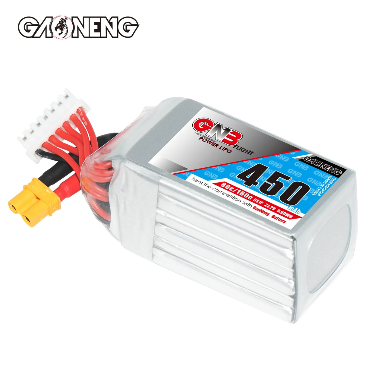 GNB 6S 22.2V 450mAh 80C XT30 LiPo Battery