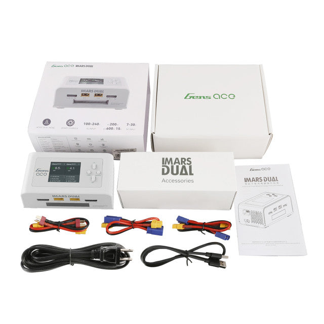 GensAce Imars Dual Channel AC200W/DC300W Balance Charger - DroneDynamics.ca