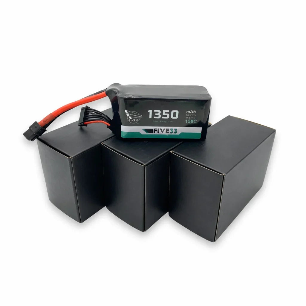 Five33 Budget Lipo 1350mAh 6S (4 Pack Bundle)