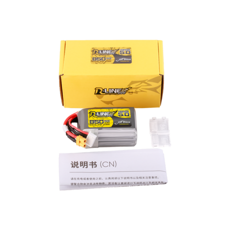 Tattu R-Line Version 5.0 850mAh 4S 14.8V 150C Lipo Battery Pack With XT30U-F Plug - DroneDynamics.ca