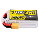 Tattu R-Line Version 5.0 1300mAh 4S 14.8V 150C Lipo Battery Pack With XT60 Plug - DroneDynamics.ca